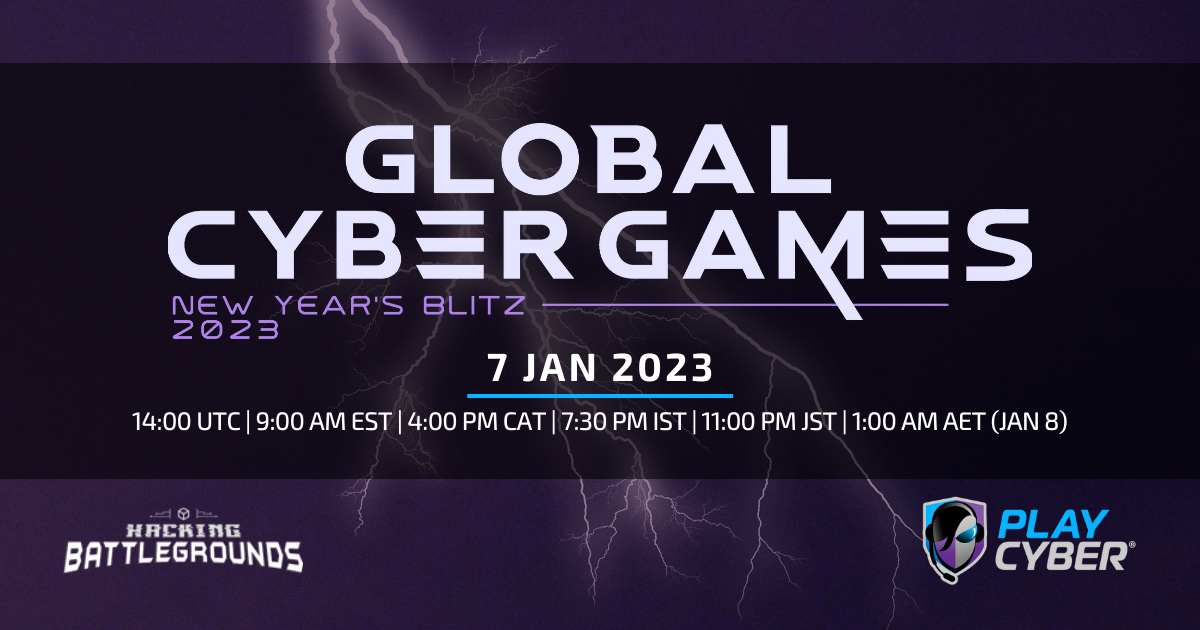 Global cybersecurity scrimmage—New Year’s Blitz—Saturday, January 7, 2023