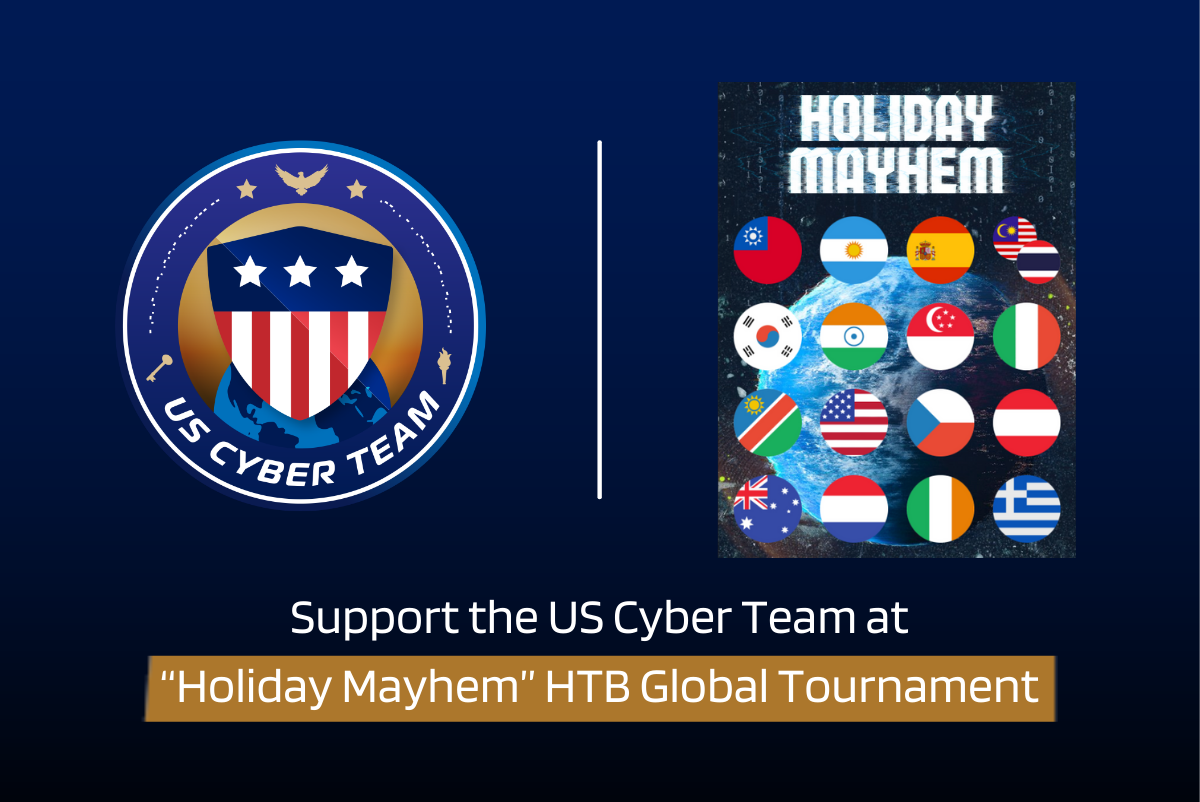 US Cyber Team members play in Holiday Mayhem HTB event